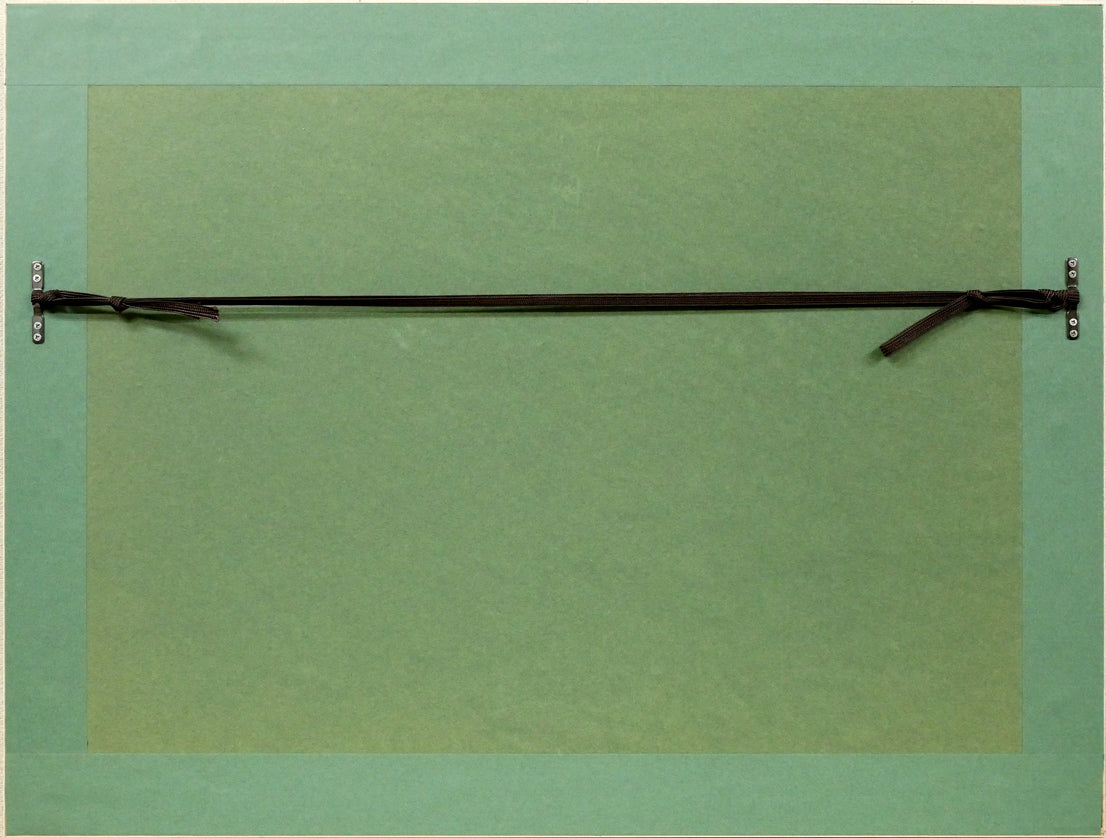 金井英明「ぐるぐる輪回し」肉筆アクリル画1点物・10号 額縁裏側画像