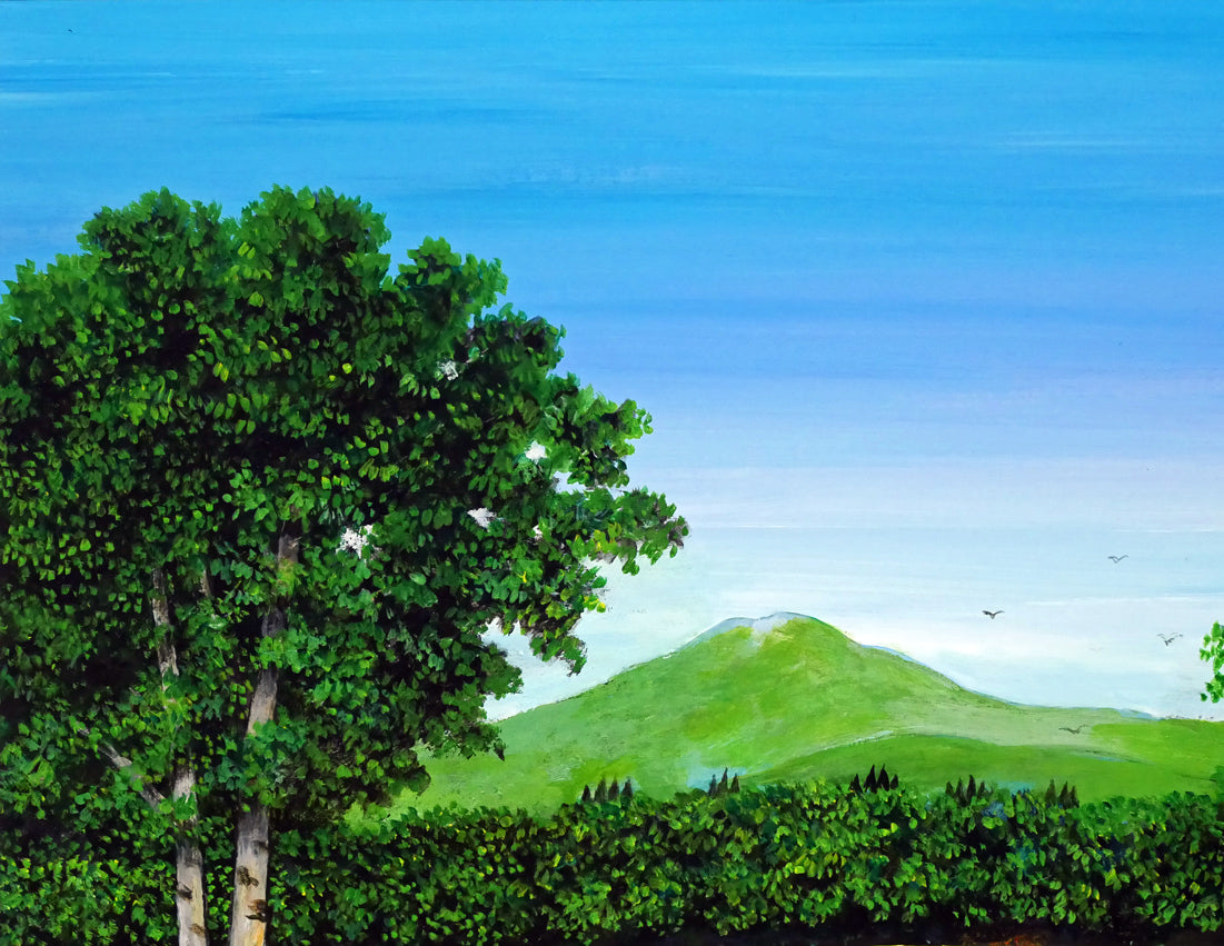 金井英明「ぐるぐる輪回し」肉筆アクリル画1点物・10号 拡大画像1