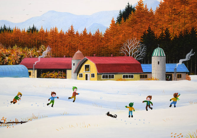 金井英明「咲いた咲いた大地の花が(冬)」アクリル画・15号 拡大画像5