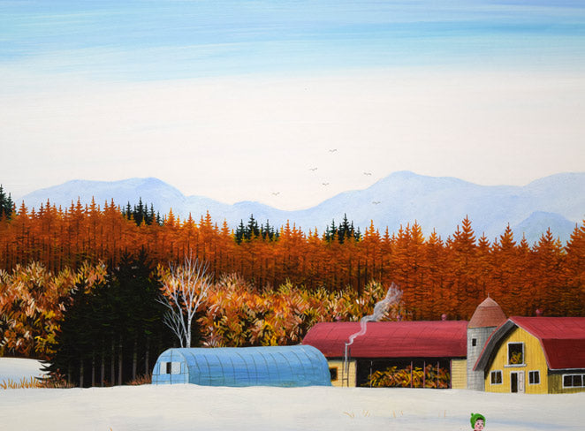 金井英明「咲いた咲いた大地の花が(冬)」アクリル画・15号 拡大画像3