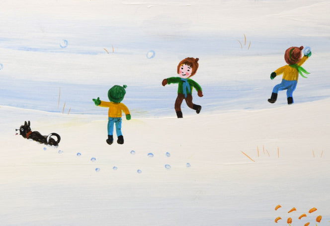 金井英明「咲いた咲いた大地の花が(冬)」アクリル画・15号 拡大画像8