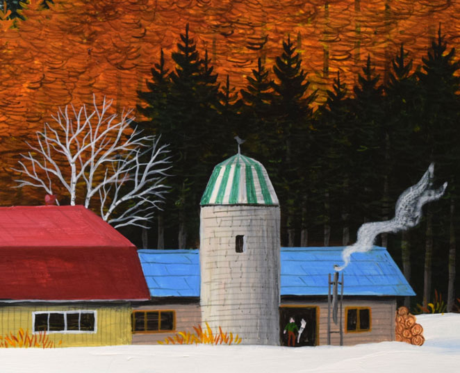 金井英明「咲いた咲いた大地の花が(冬)」アクリル画・15号 拡大画像6