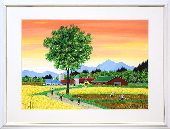 金井英明「咲いた咲いた大地の花が(春)」アクリル画・10号