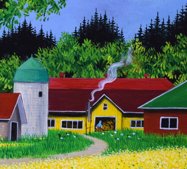 金井英明「咲いた咲いた大地の花が(春)」アクリル画・10号 拡大画像8