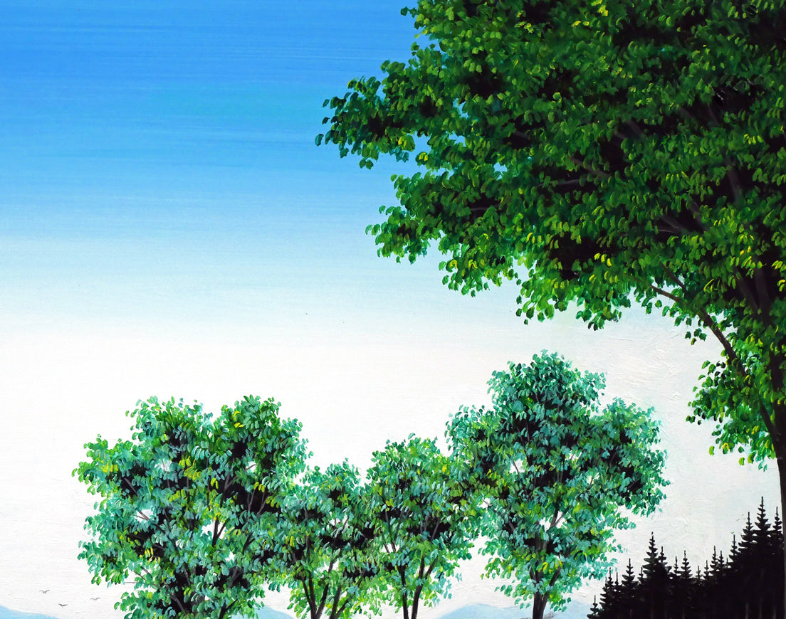 金井英明「干し草ロールがゴーロゴロ」肉筆アクリル画1点物・12号 拡大画像2