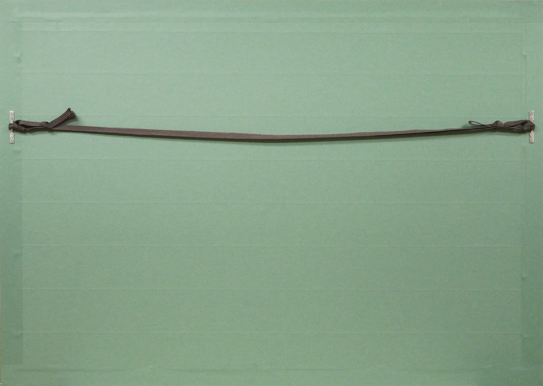 金井英明「大沼と駒ヶ岳(函館)」肉筆アクリル画1点物・15号 額縁裏側画像