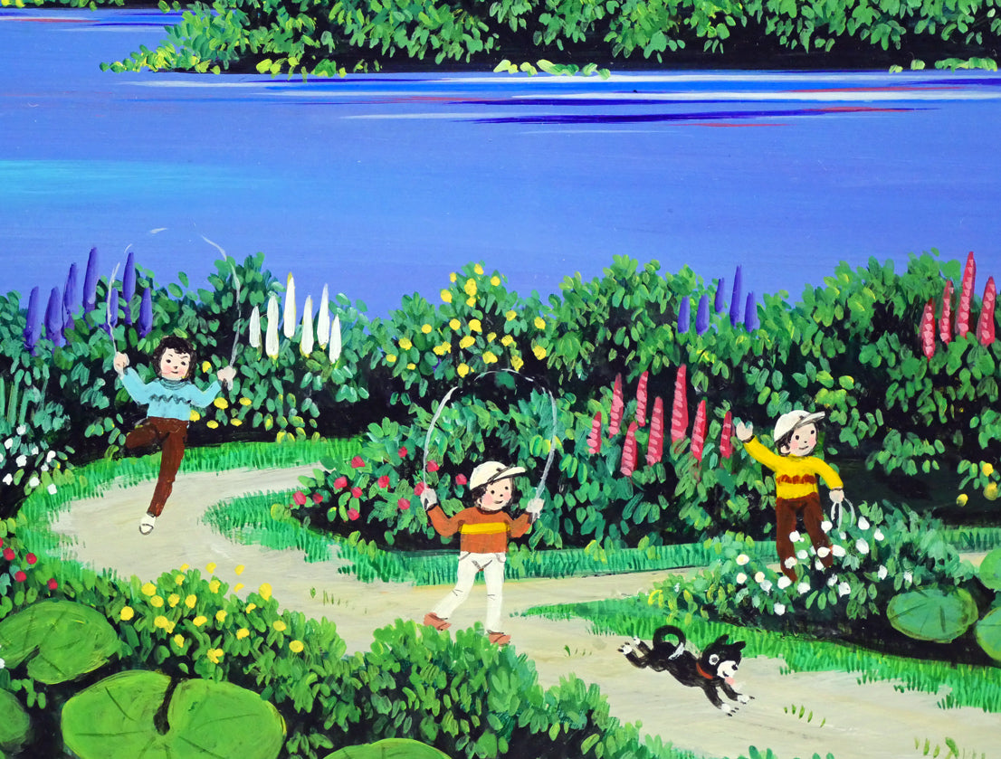 金井英明「大沼と駒ヶ岳(函館)」肉筆アクリル画1点物・15号 拡大画像7