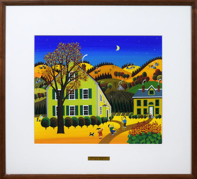 金井英明「透きとおった、秋の夜のはなし」アクリル画・10号