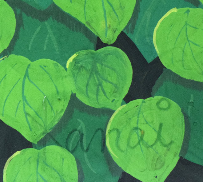 金井英明「透きとおった、秋の夜のはなし」アクリル画・10号 サイン拡大画像