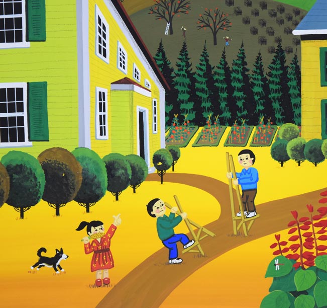 金井英明「透きとおった、秋の夜のはなし」アクリル画・10号 拡大画像5