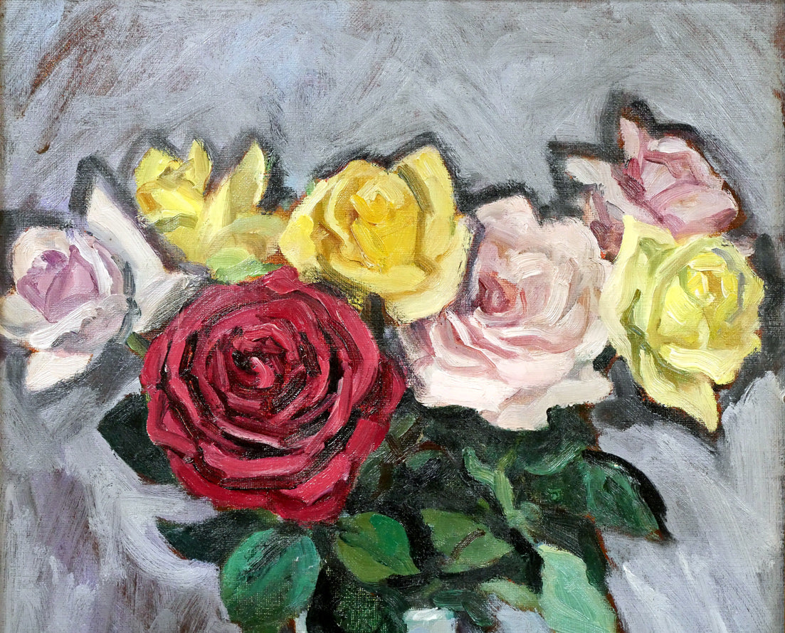 金丸直衛「薔薇」油絵・F6号 拡大画像1