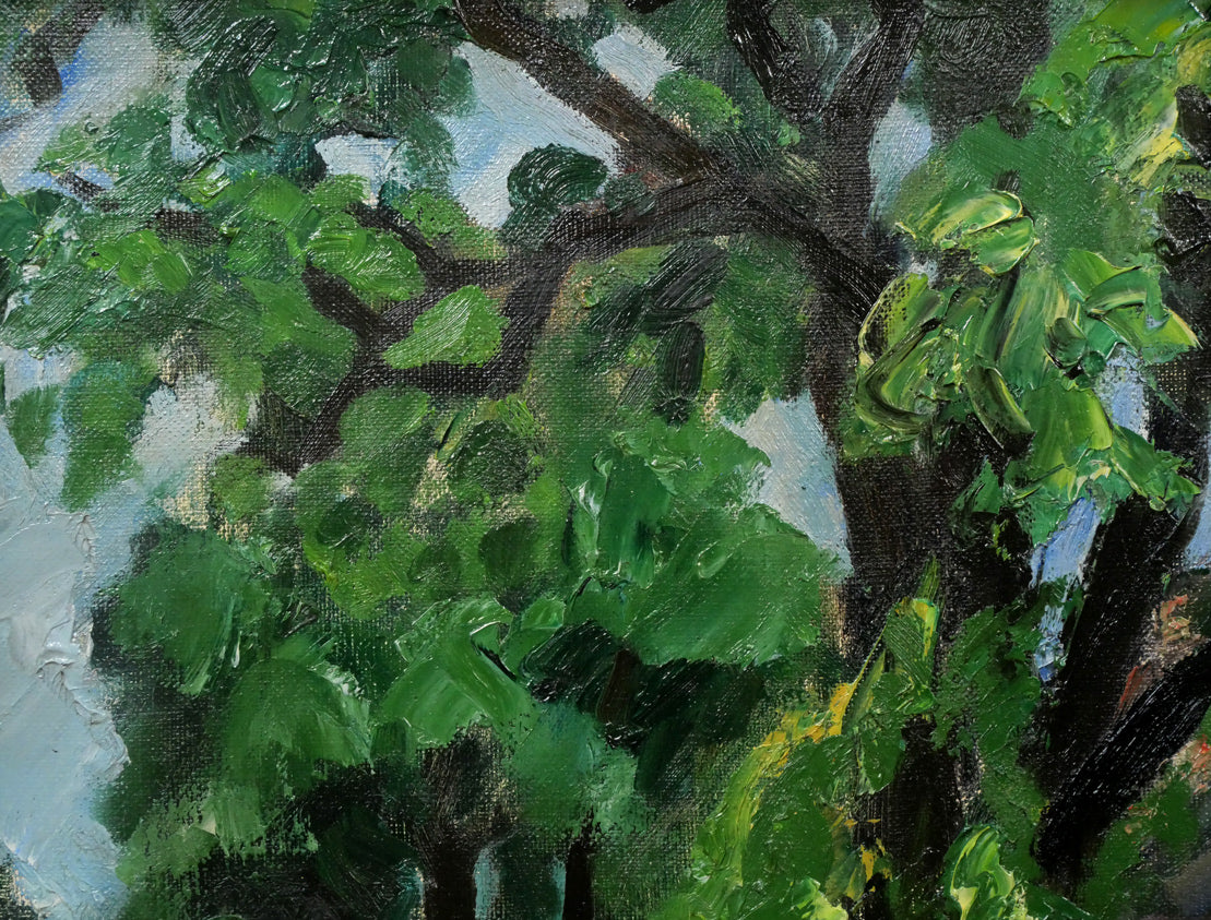 金丸直衛「楡の木(北大第二農場)」油絵・F6号 拡大画像1