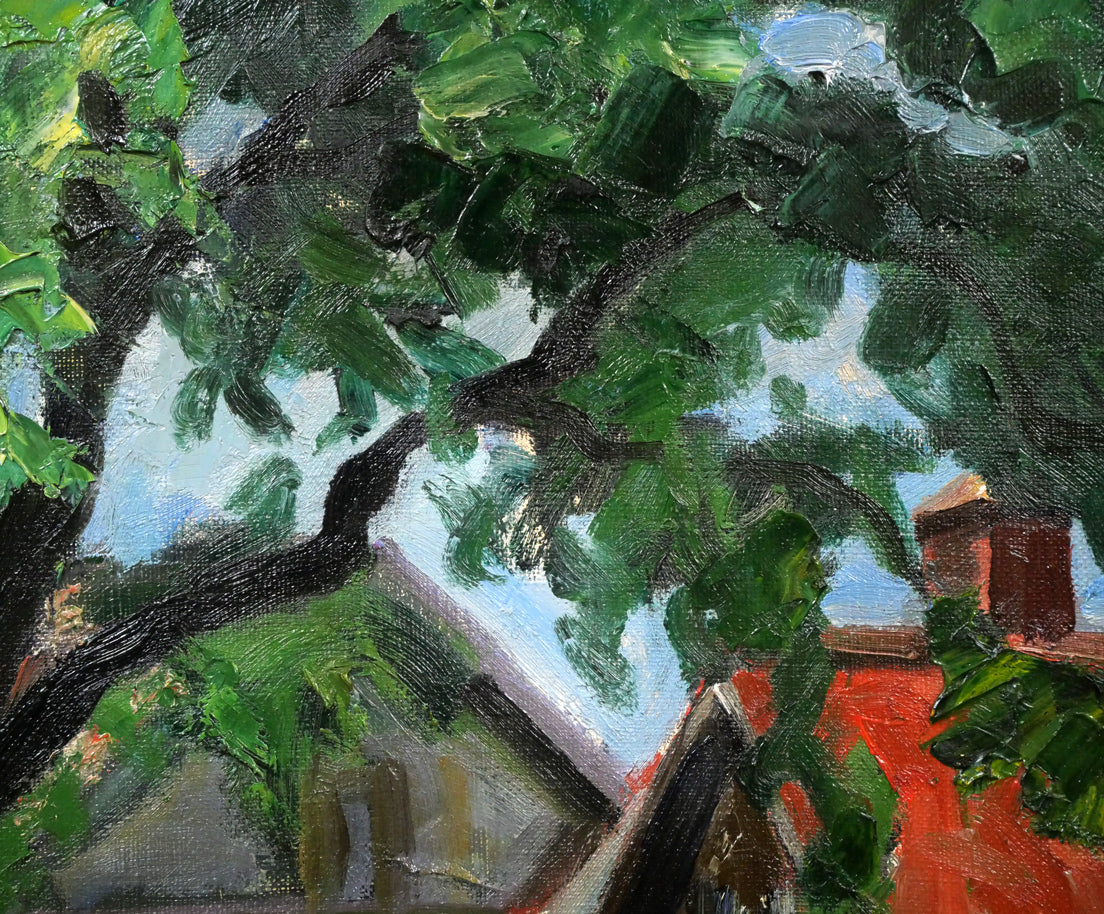 金丸直衛「楡の木(北大第二農場)」油絵・F6号 拡大画像2