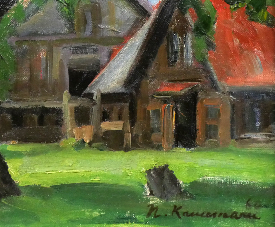 金丸直衛「楡の木(北大第二農場)」油絵・F6号 拡大画像5