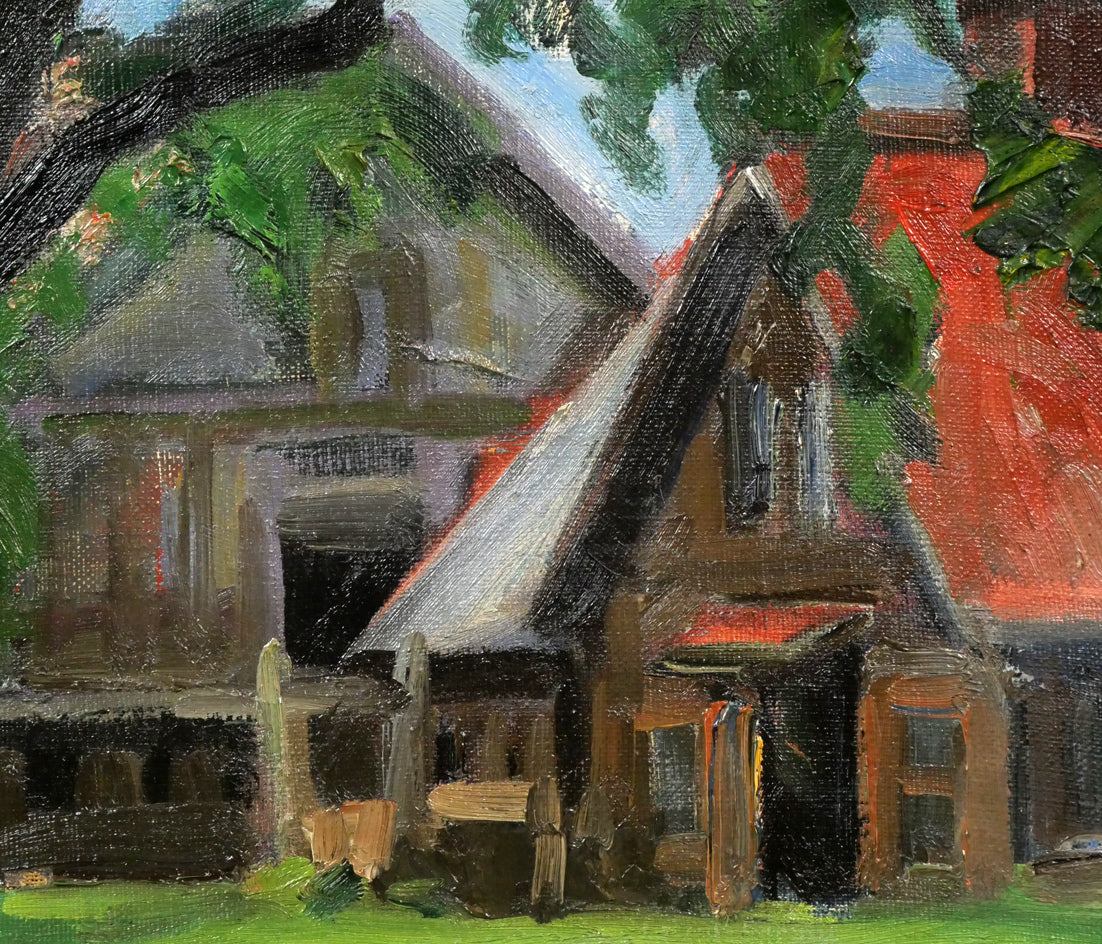 金丸直衛「楡の木(北大第二農場)」油絵・F6号 拡大画像4