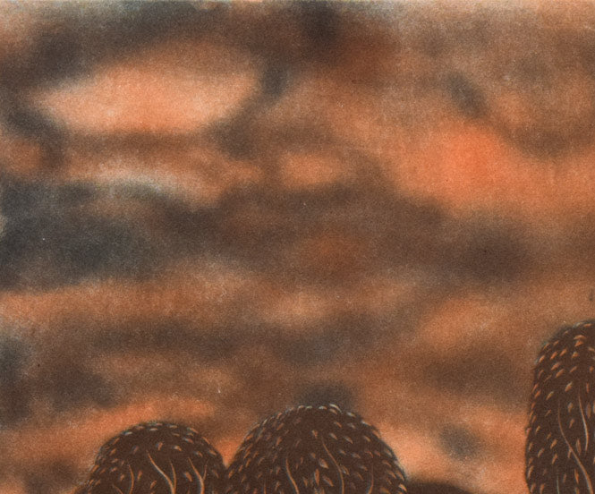 金沢一彦「郊外のドライブ」銅版画 拡大画像1