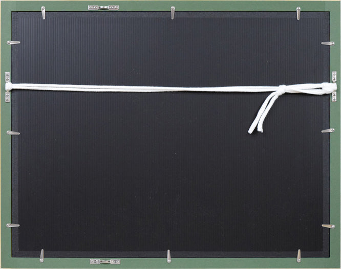 金沢一彦「人形芝居」銅版画 額縁裏側画像