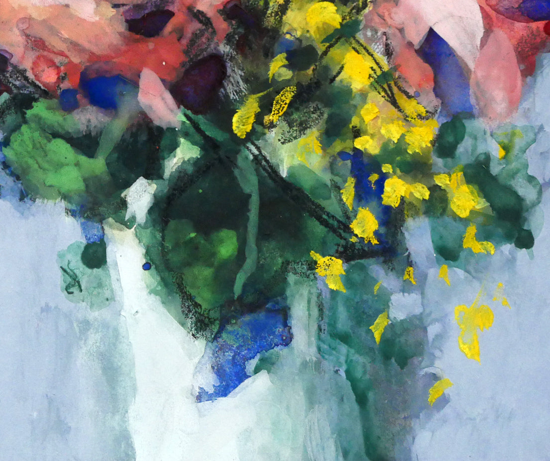 金子誠治「花」水彩画・色紙 拡大画像5