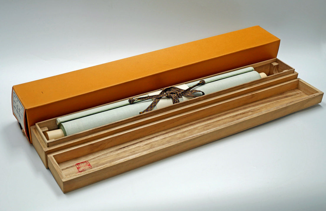 金子鷗亭「東照公遺訓」肉筆書掛軸 桐箱、タトウ紙箱画像2