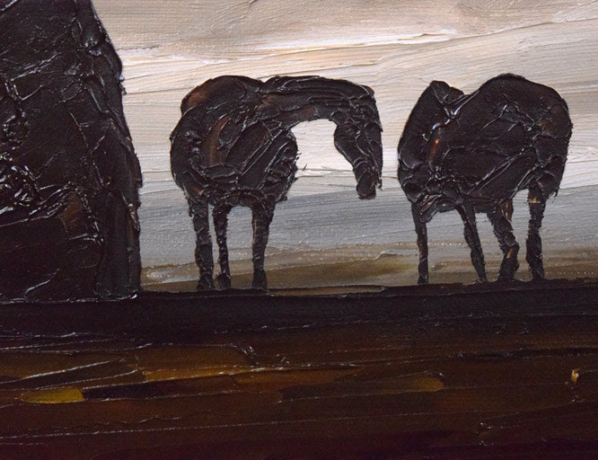 神田日勝「風景」油絵・F8号 拡大画像6