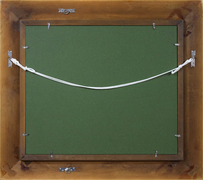 神田日勝「風景」油絵・F8号 額縁裏側画像