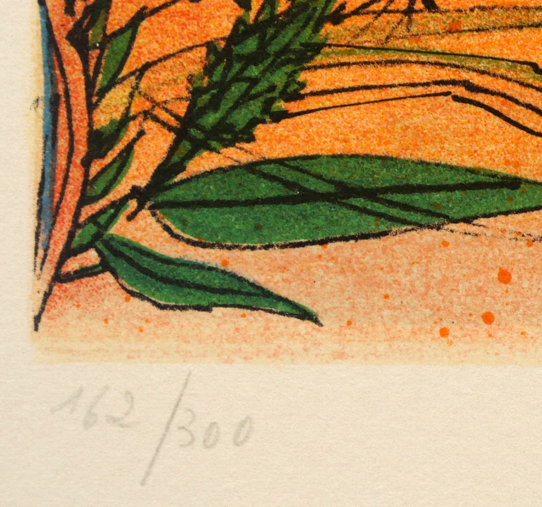 ジャン・カルズー(Jean CARZOU)「ファンタジー(マンドリン奏者)」リトグラフ 限定番号(ed,162/300)