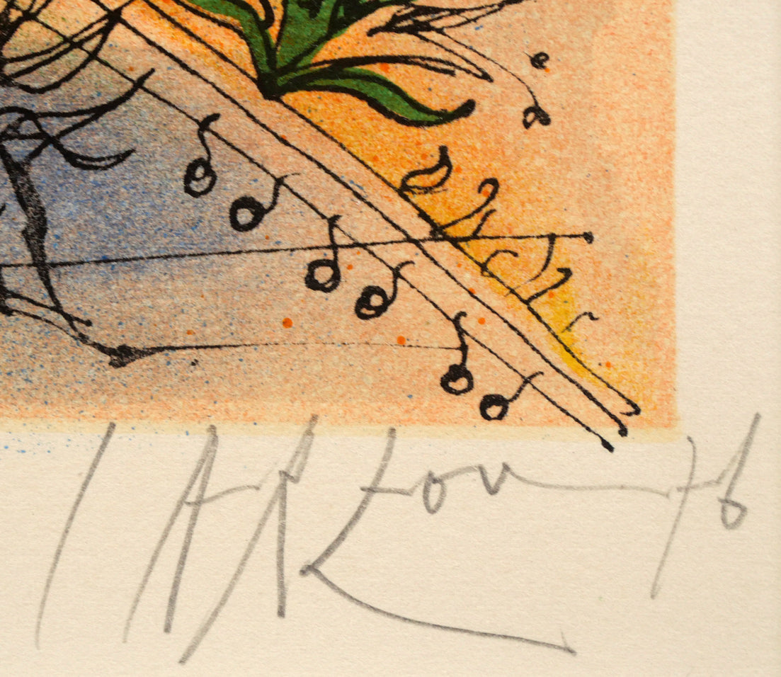 ジャン・カルズー(Jean CARZOU)「ファンタジー(マンドリン奏者)」リトグラフ 本人直筆鉛筆サイン