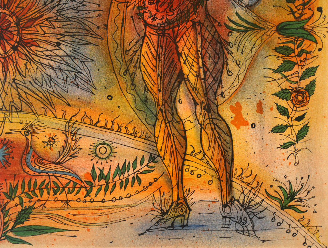 ジャン・カルズー(Jean CARZOU)「ファンタジー(マンドリン奏者)」リトグラフ 拡大画像3