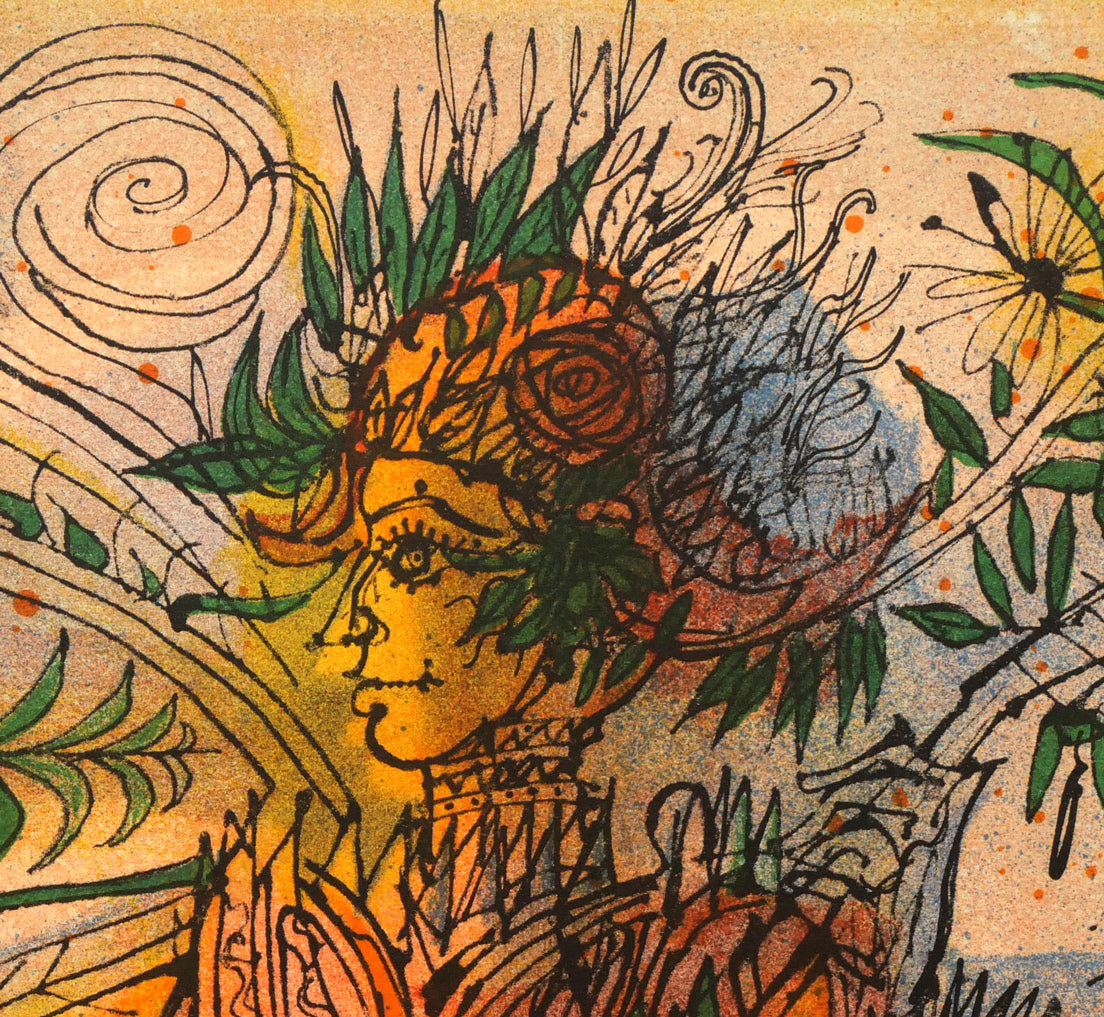 ジャン・カルズー(Jean CARZOU)「ファンタジー(マンドリン奏者)」リトグラフ 拡大画像2