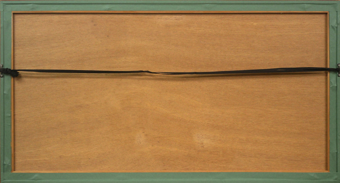 笠松三保子「朝の海」木版画 額縁裏側画像