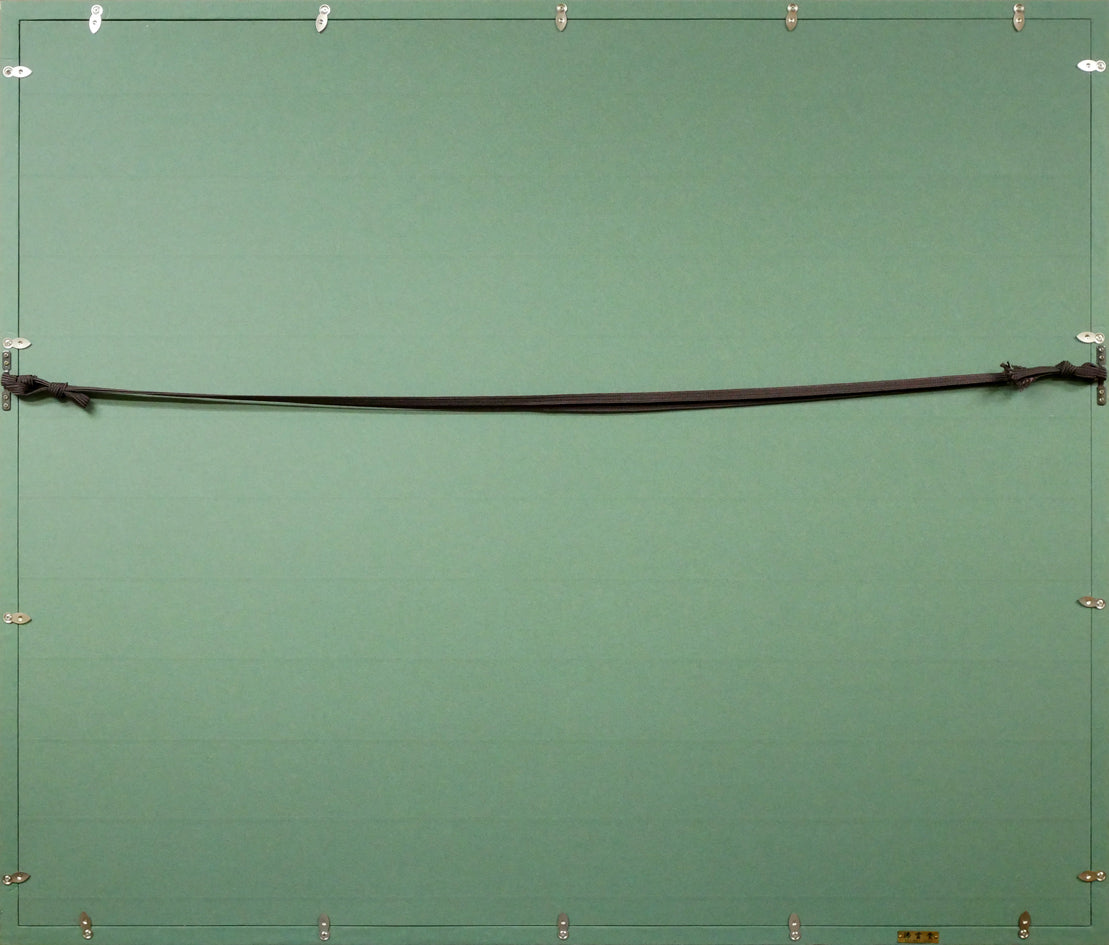 片岡球子「富士に献花(ひまわり)」リトグラフ 額縁裏側画像