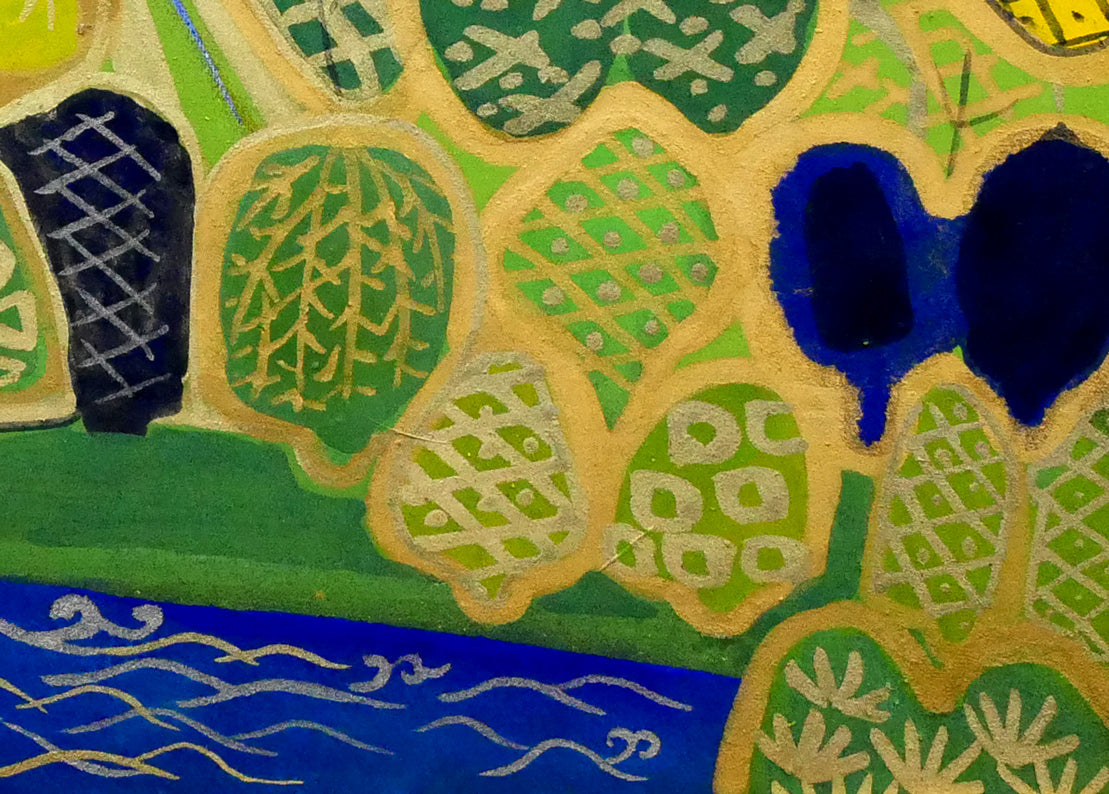 片岡球子「富士」日本画・M6号 拡大画像8