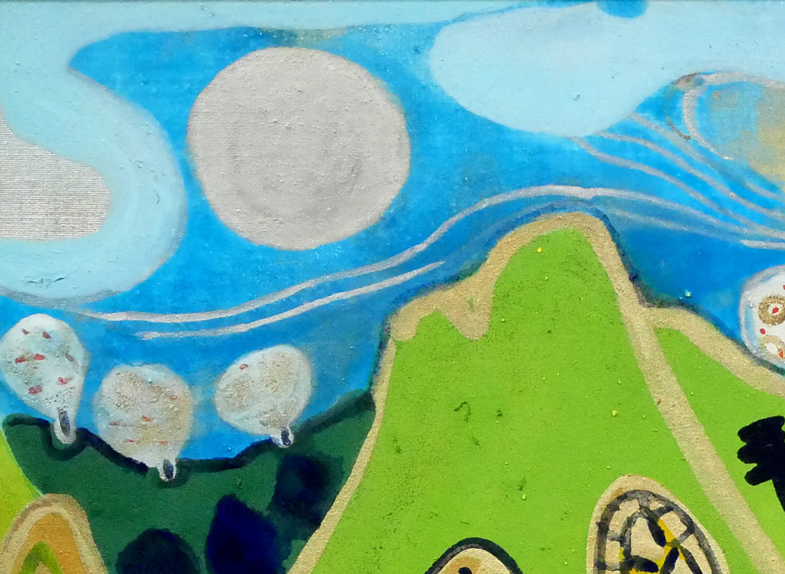 片岡球子「富士」日本画・M6号 拡大画像1