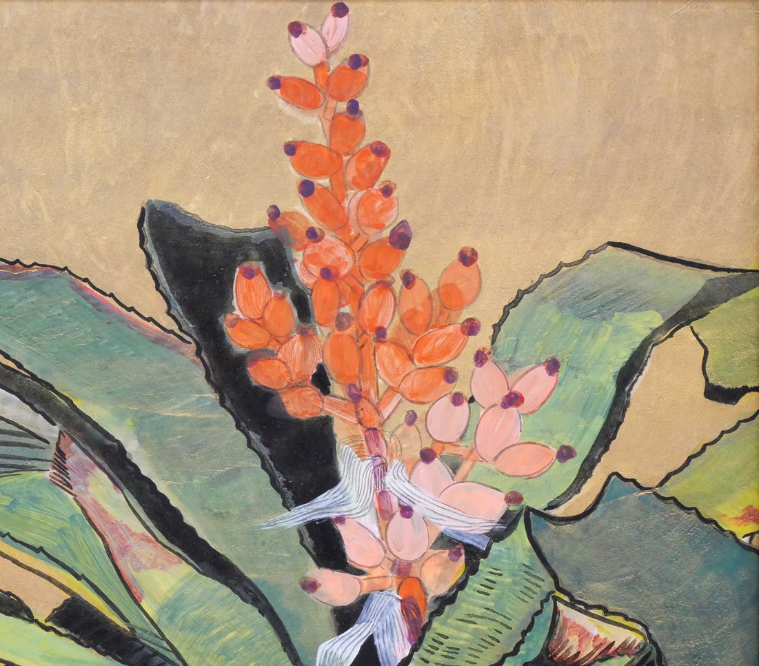 片岡球子「はな」日本画・M15号 拡大画像3