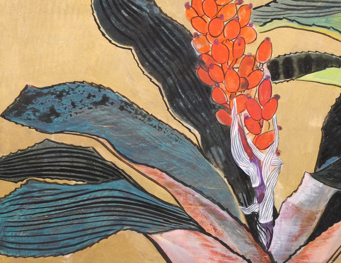 片岡球子「はな」日本画・M15号 拡大画像5