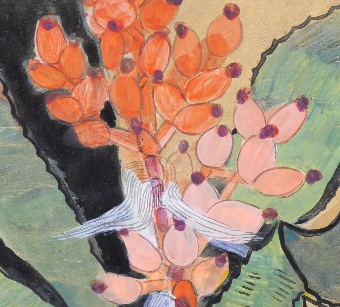 片岡球子「はな」日本画・M15号 拡大画像4