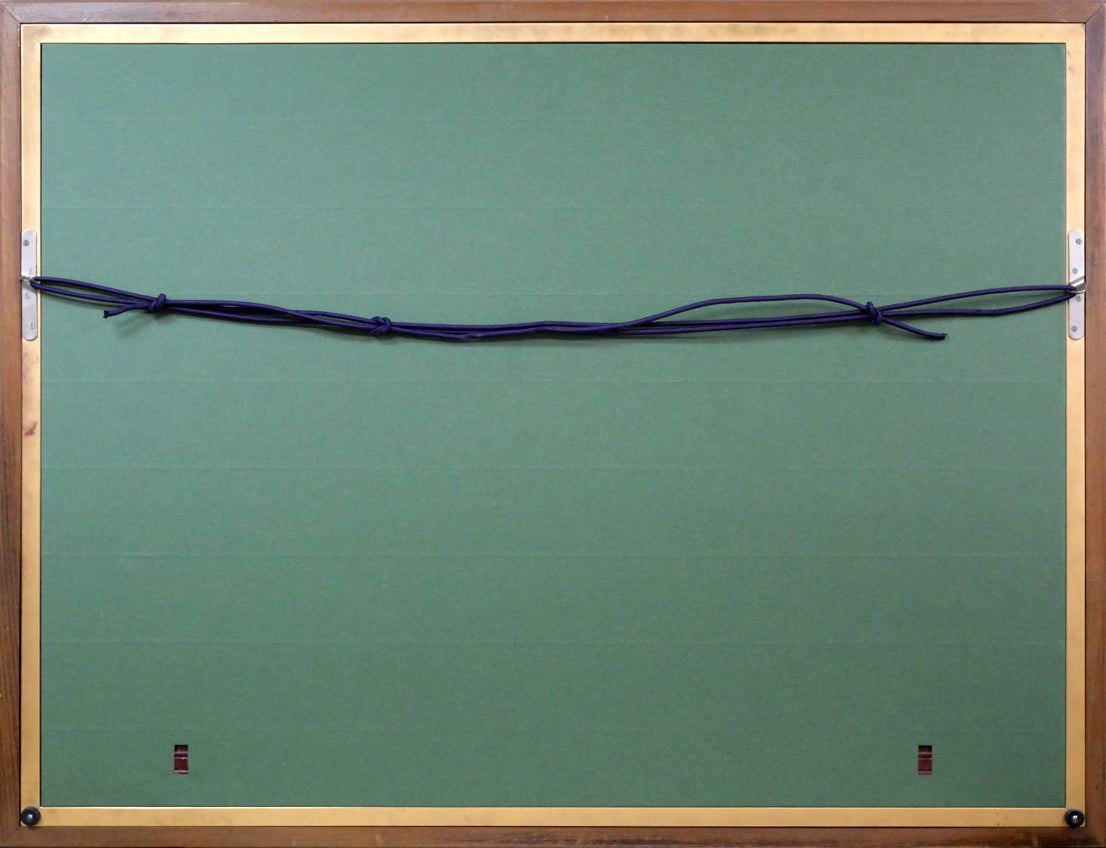 片岡球子「はな」日本画・M15号 額縁裏側画像