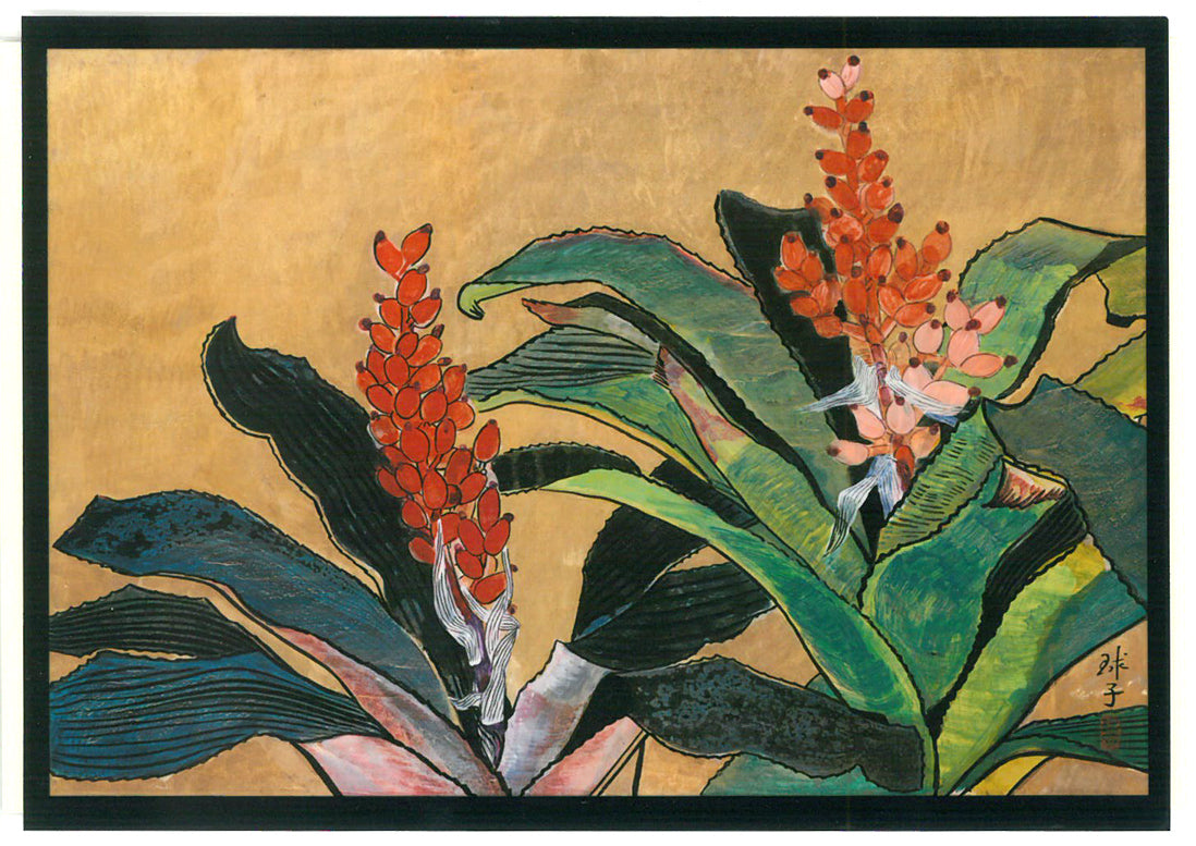 片岡球子「はな」日本画・M15号 東美鑑定評価機構 鑑定委員会 鑑定証書裏画像