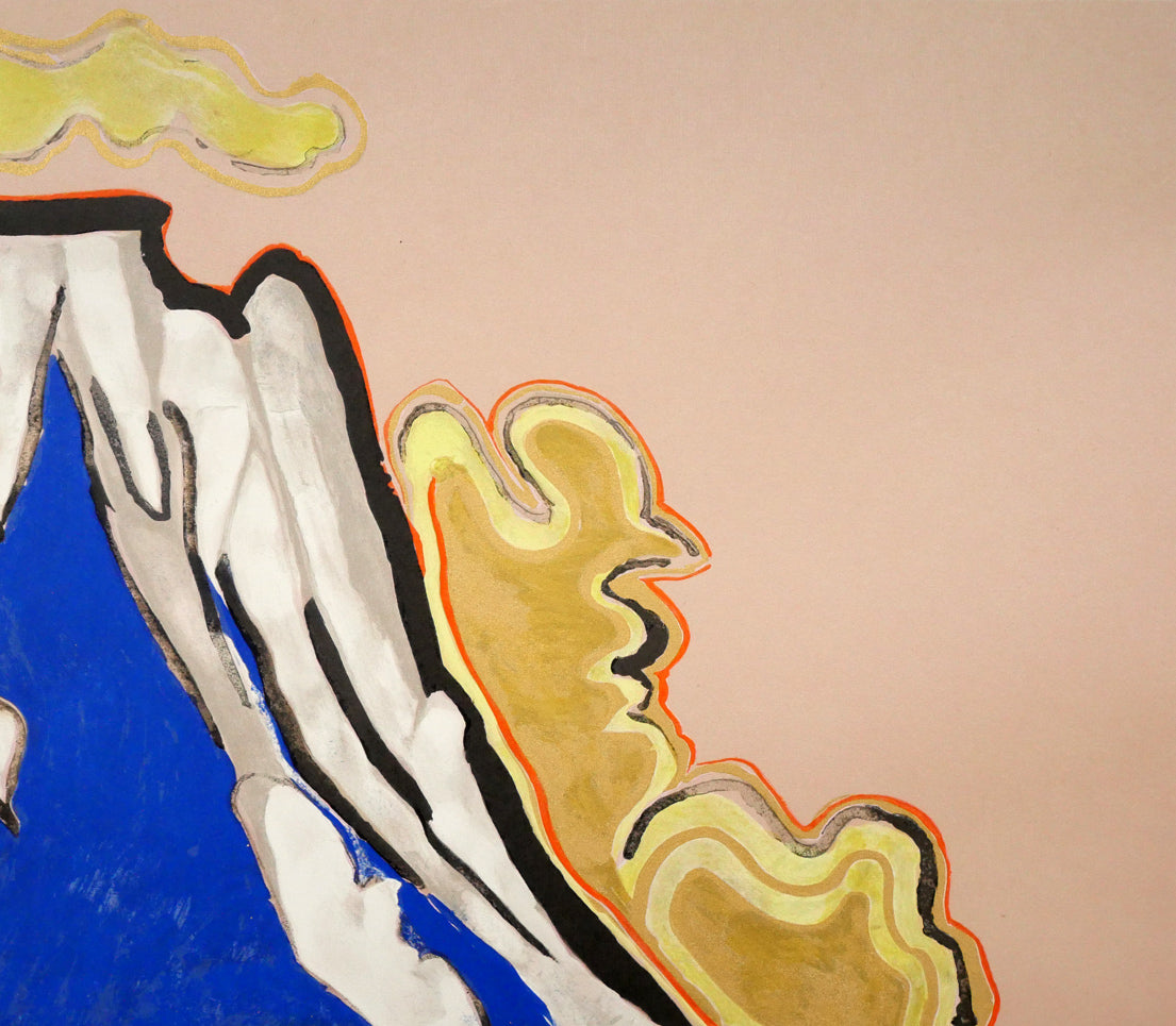 片岡球子「花咲く目出度き富士」リトグラフ 拡大画像3