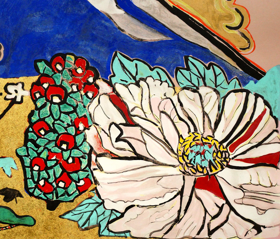 片岡球子「花咲く目出度き富士」リトグラフ 拡大画像7