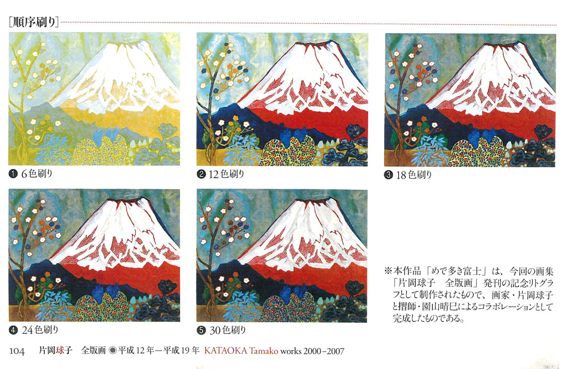 片岡球子「めで多き富士(生前最後の監修作品)」リトグラフ マリア書房掲載内容拡大画像2