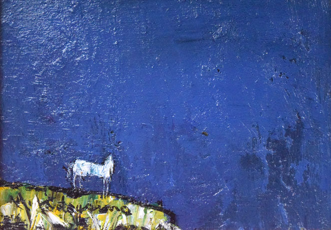 片山弘明「秋の支笏湖(樽前山と風不死岳)」油絵・SM 拡大画像5