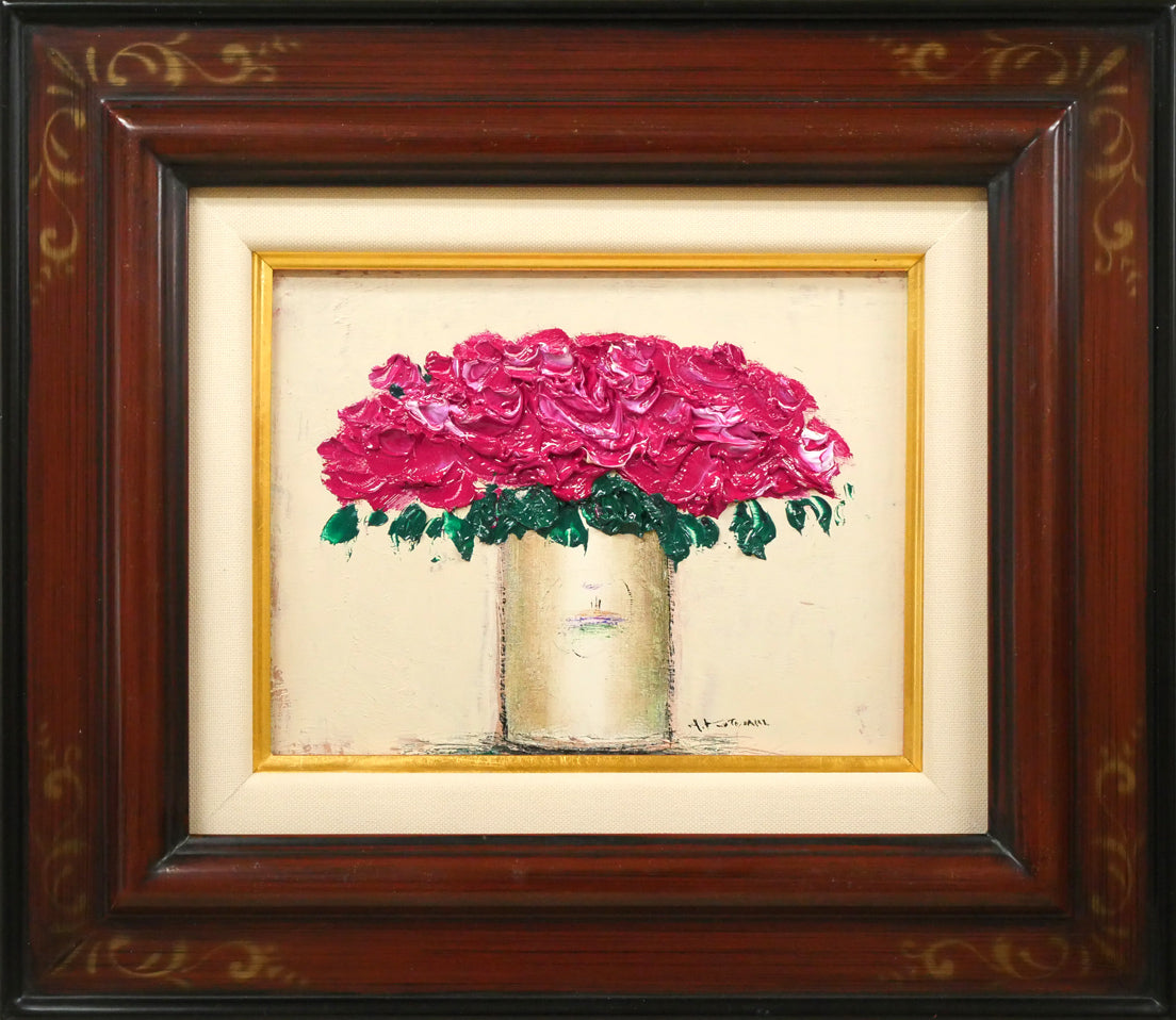 片山弘明「薔薇」油絵・F0号