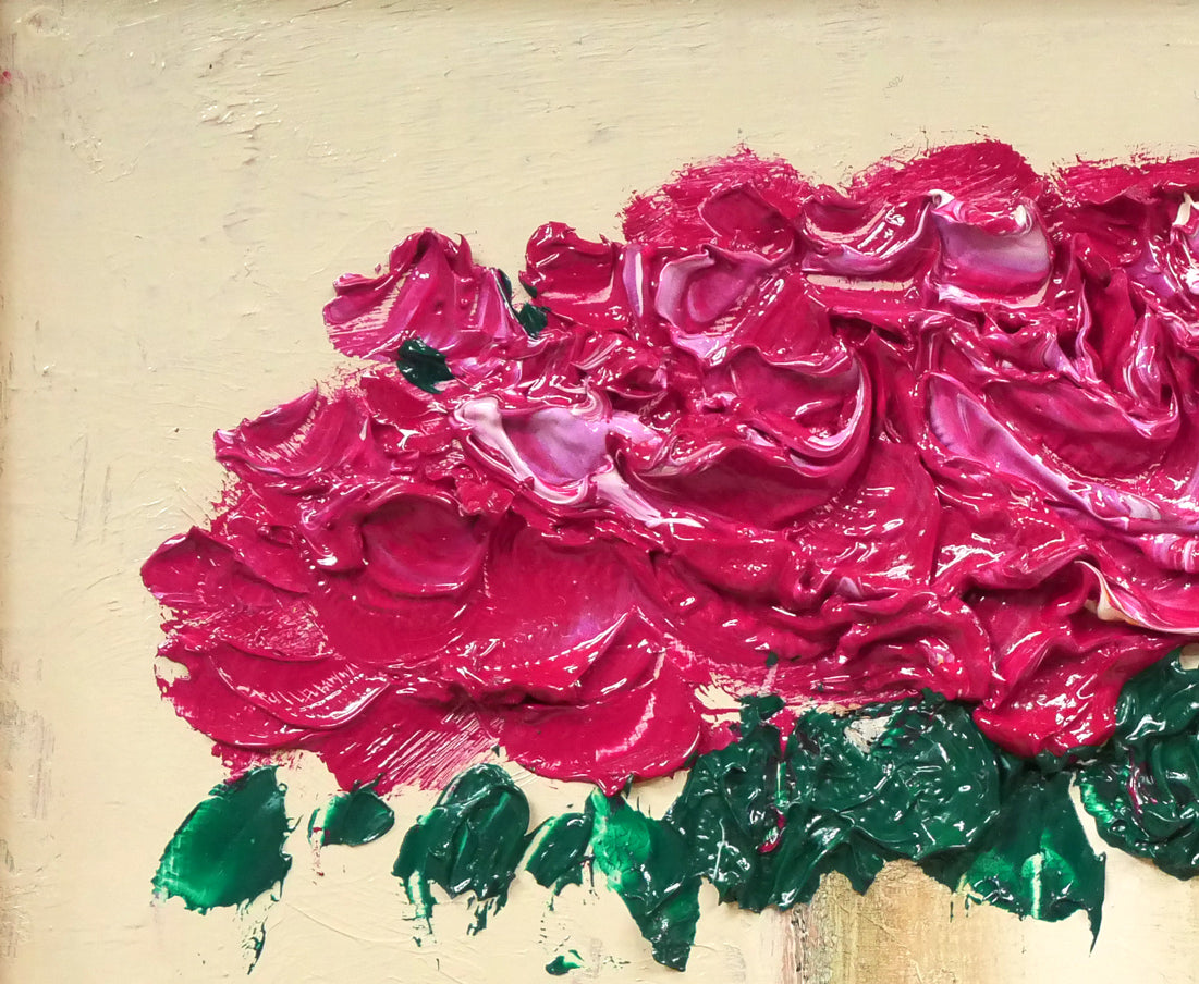 片山弘明「薔薇」油絵・F0号 拡大画像1