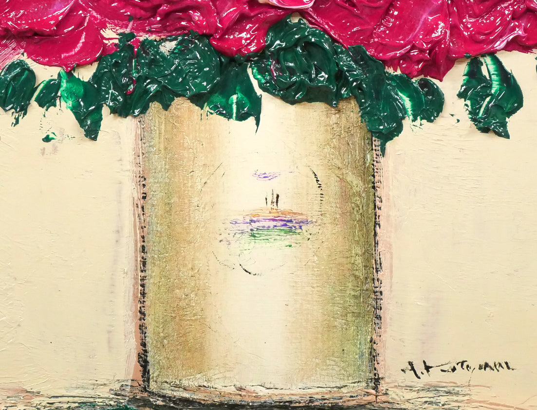 片山弘明「薔薇」油絵・F0号 拡大画像3