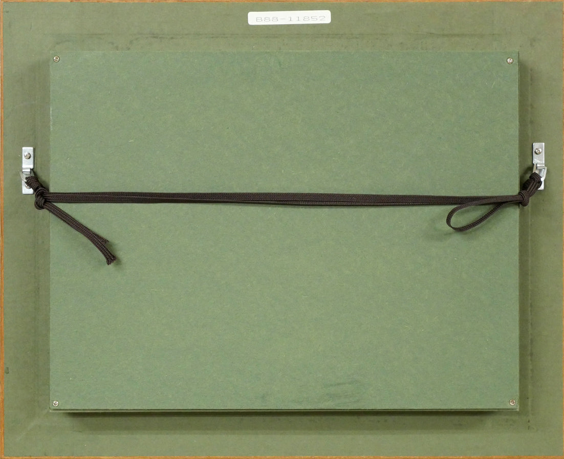 片山弘明「高山ハマナス」油絵・SM 額縁裏側画像