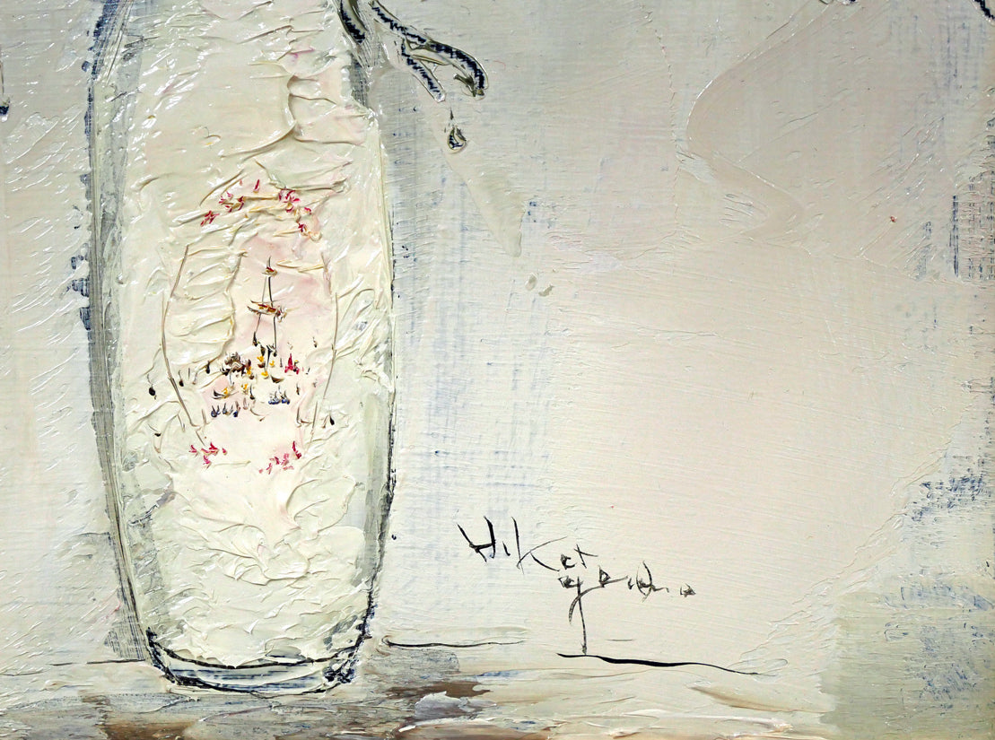 片山弘明「高山ハマナス」油絵・SM 拡大画像4