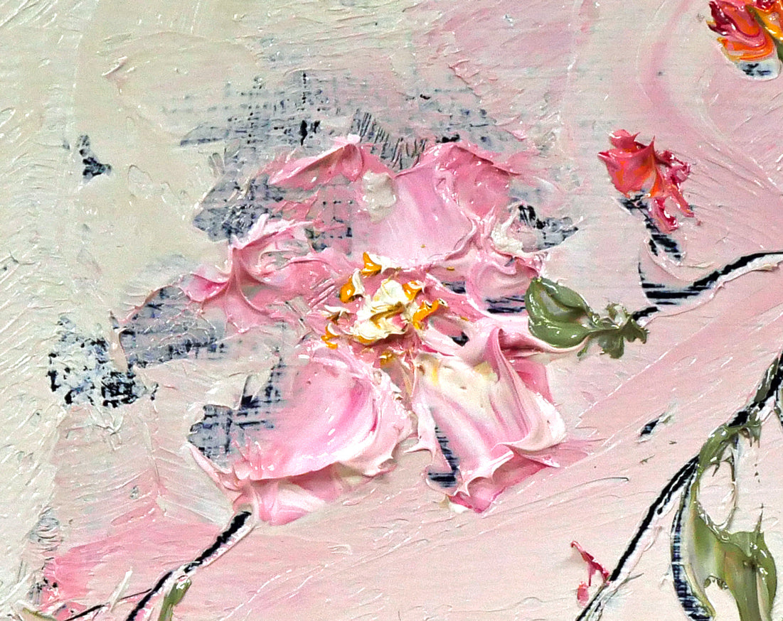 片山弘明「高山ハマナス」油絵・SM 拡大画像5