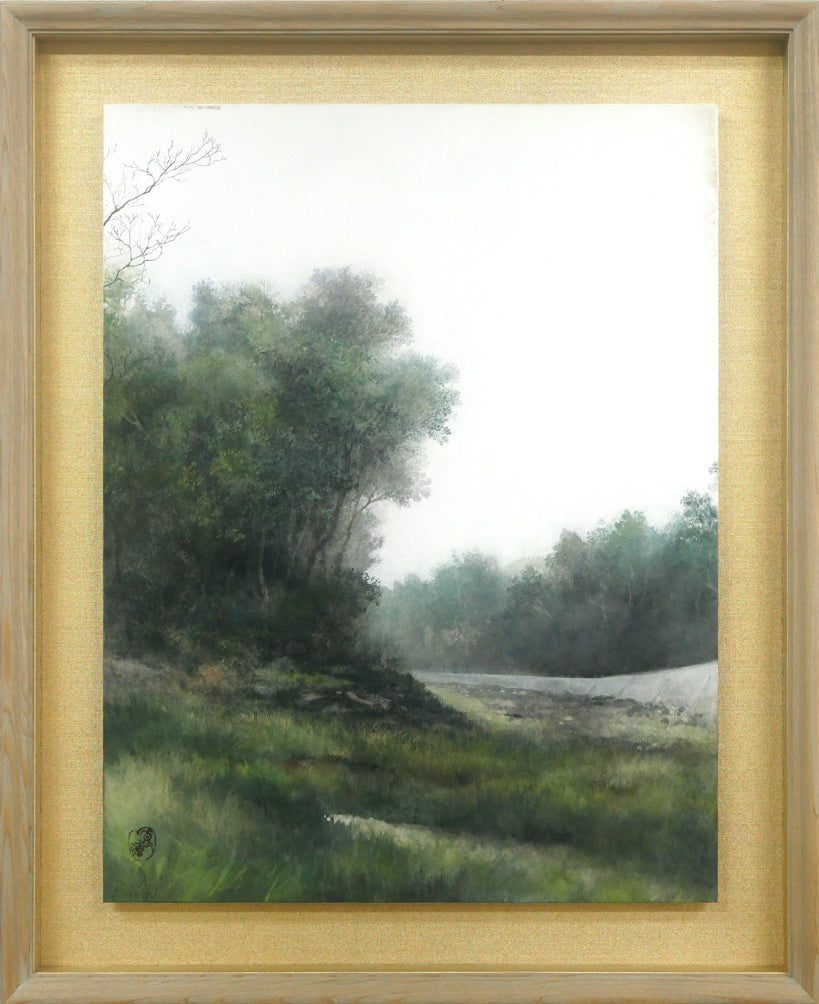 加藤良造「水無し川」日本画・P10号