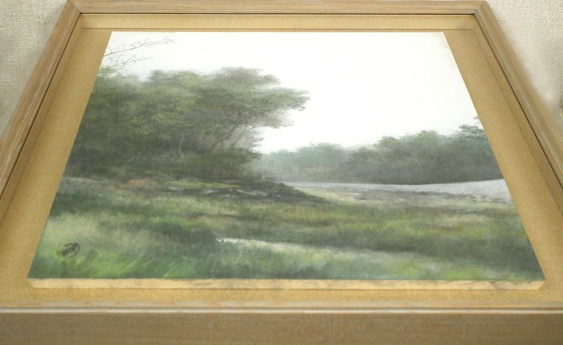 加藤良造「水無し川」日本画・P10号 額増画像